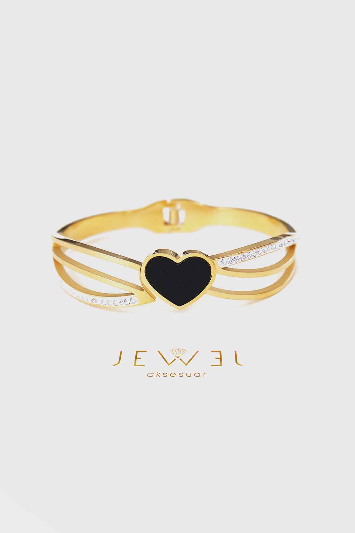 Wave Heart Gold Altın Kaplama Bileklik