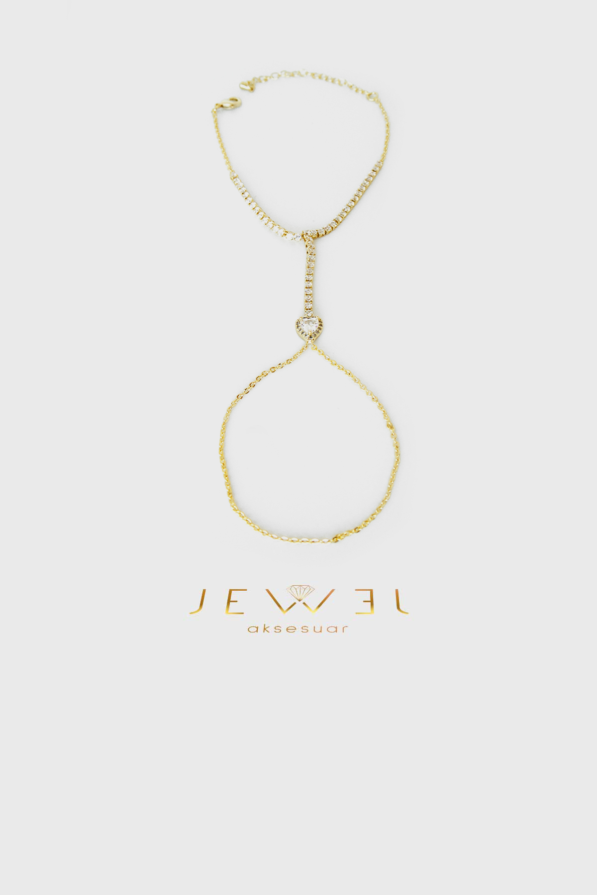 Sevgi Taşı Kristal Detay Gold Şahmeran