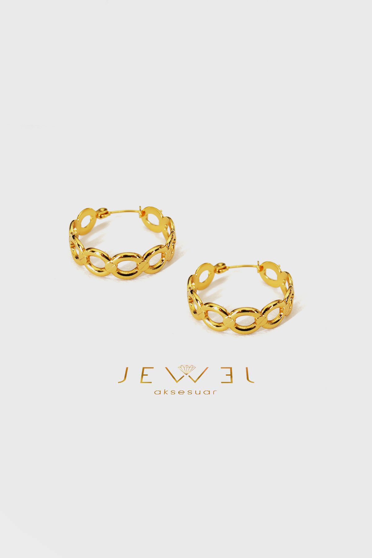 Zinha Model Gold Altın Kaplama Küpe