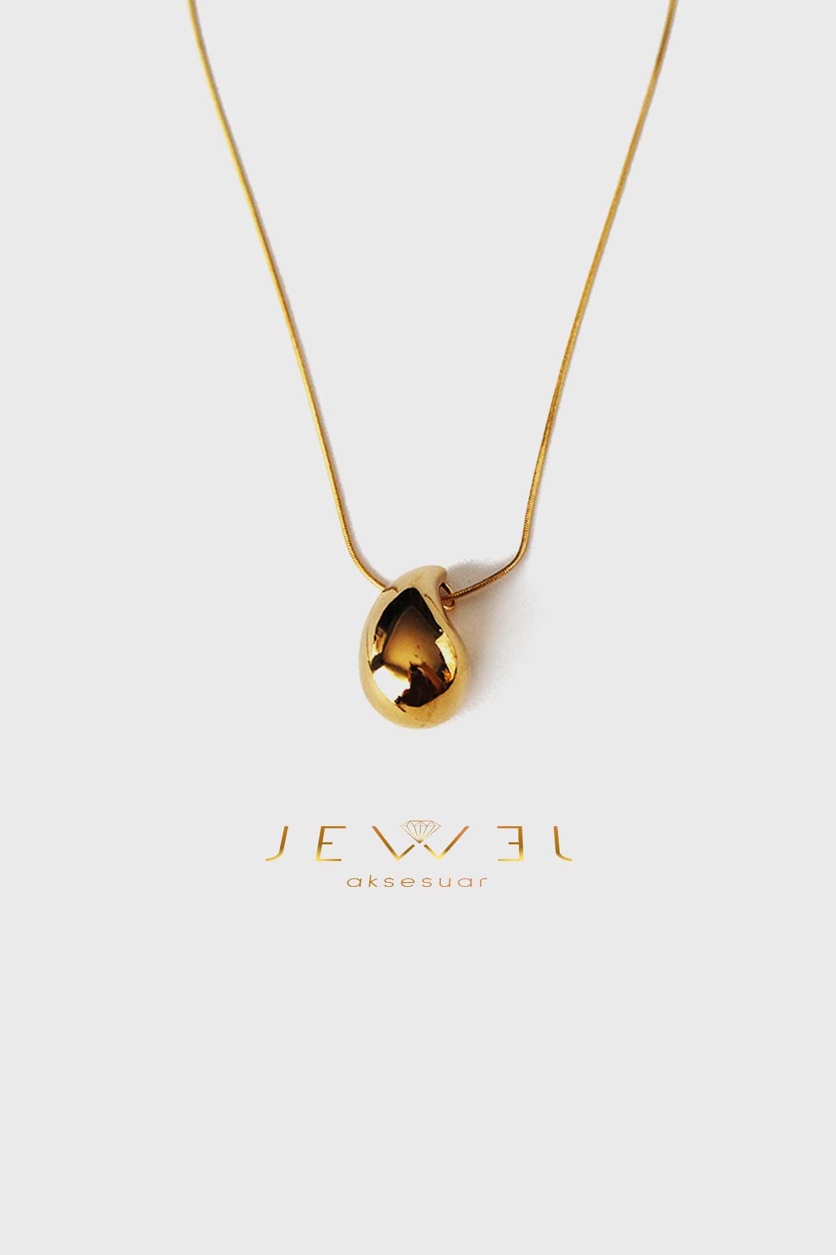 Vurgu Model Gold Altın Kaplama Kolye