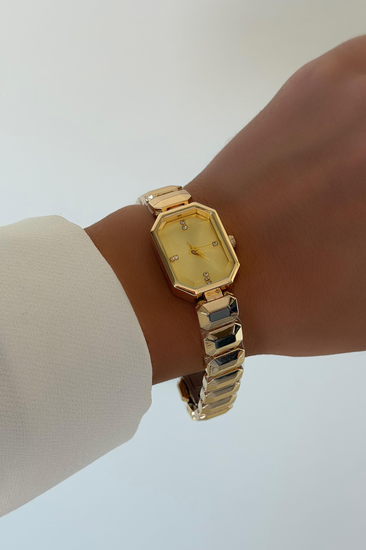 Sarı İç Detaylı Gold Saat