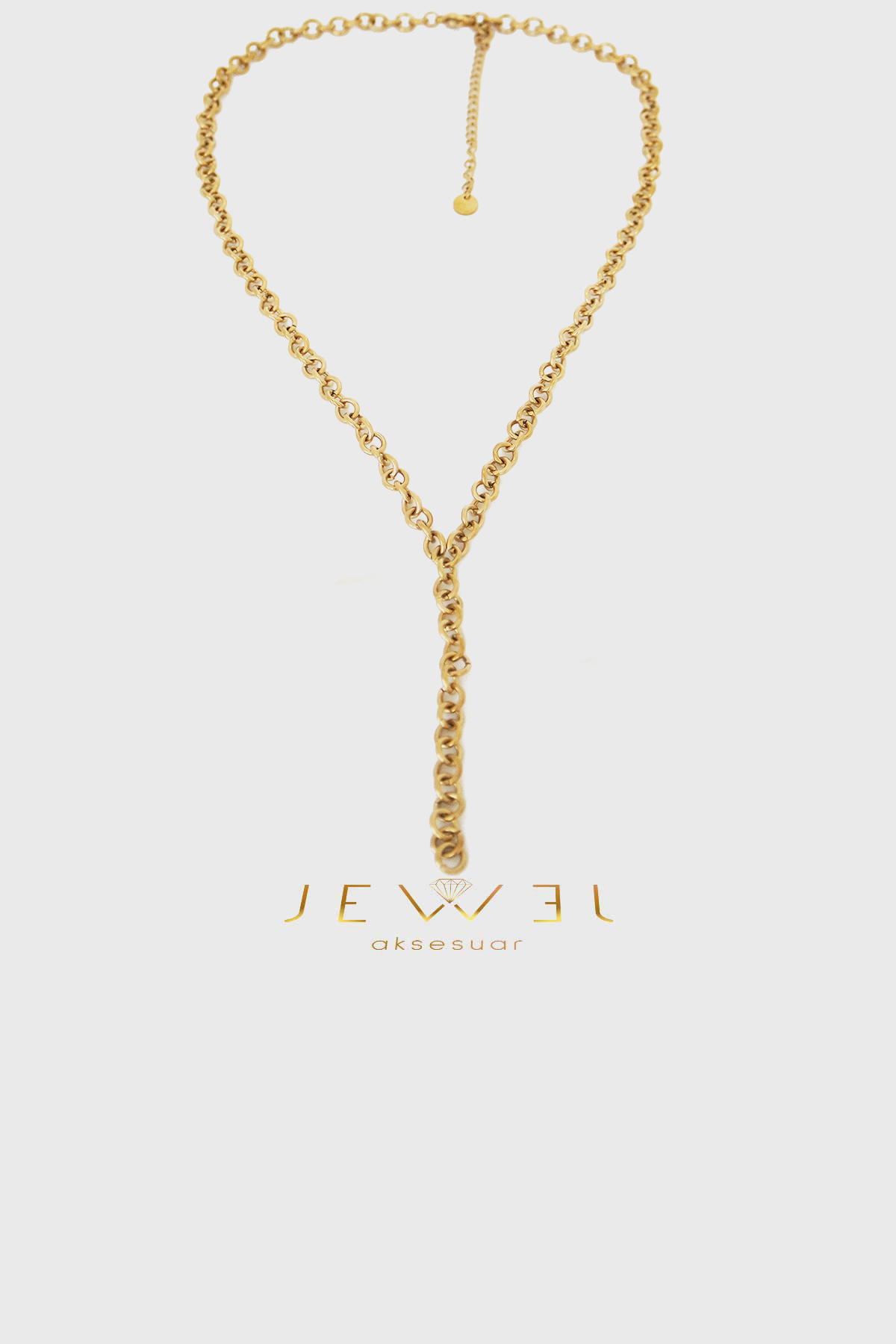 V Model Halka Zincir Gold Altın Kaplama Kolye