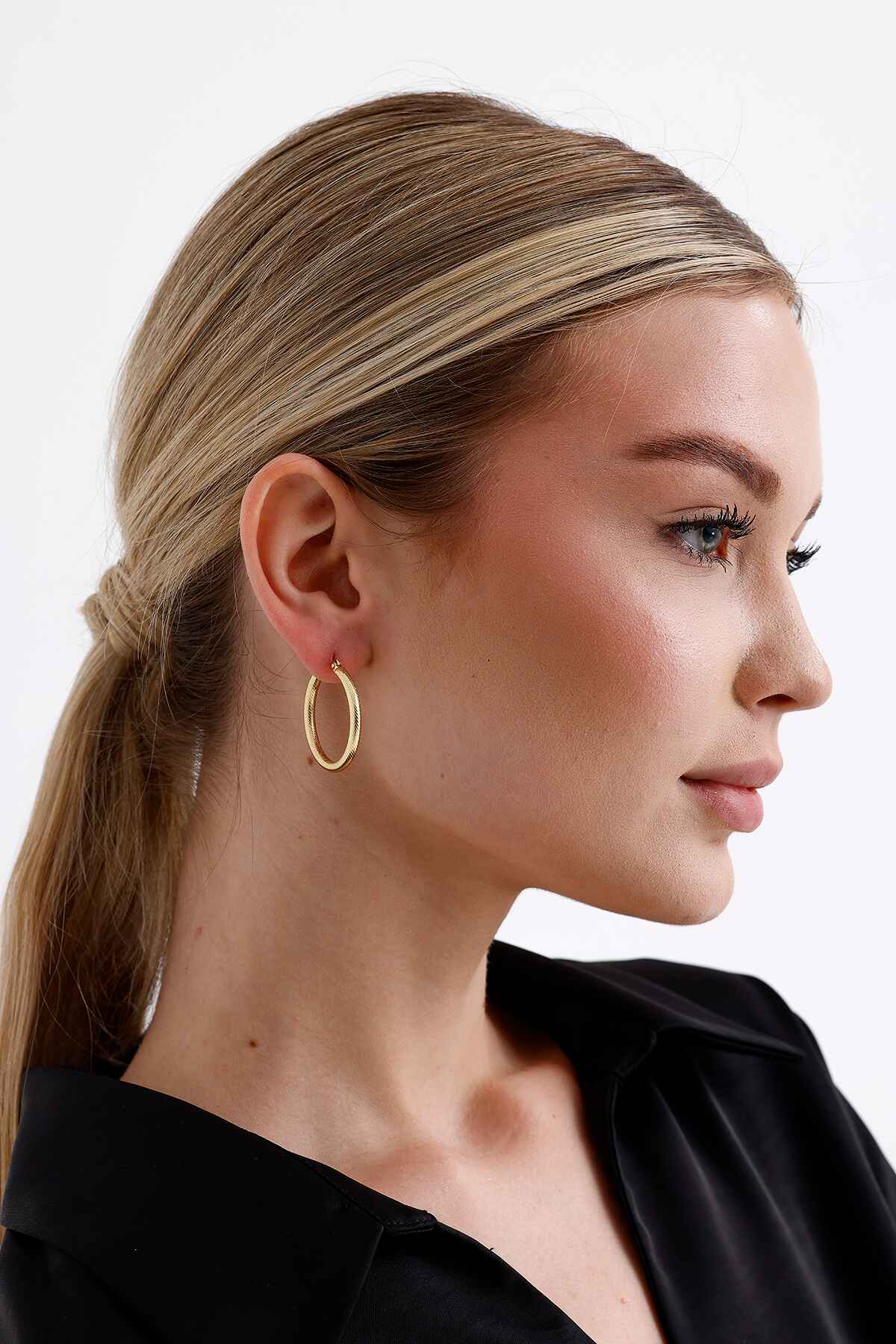 Elements Model Gold Altın Kaplama Küpe