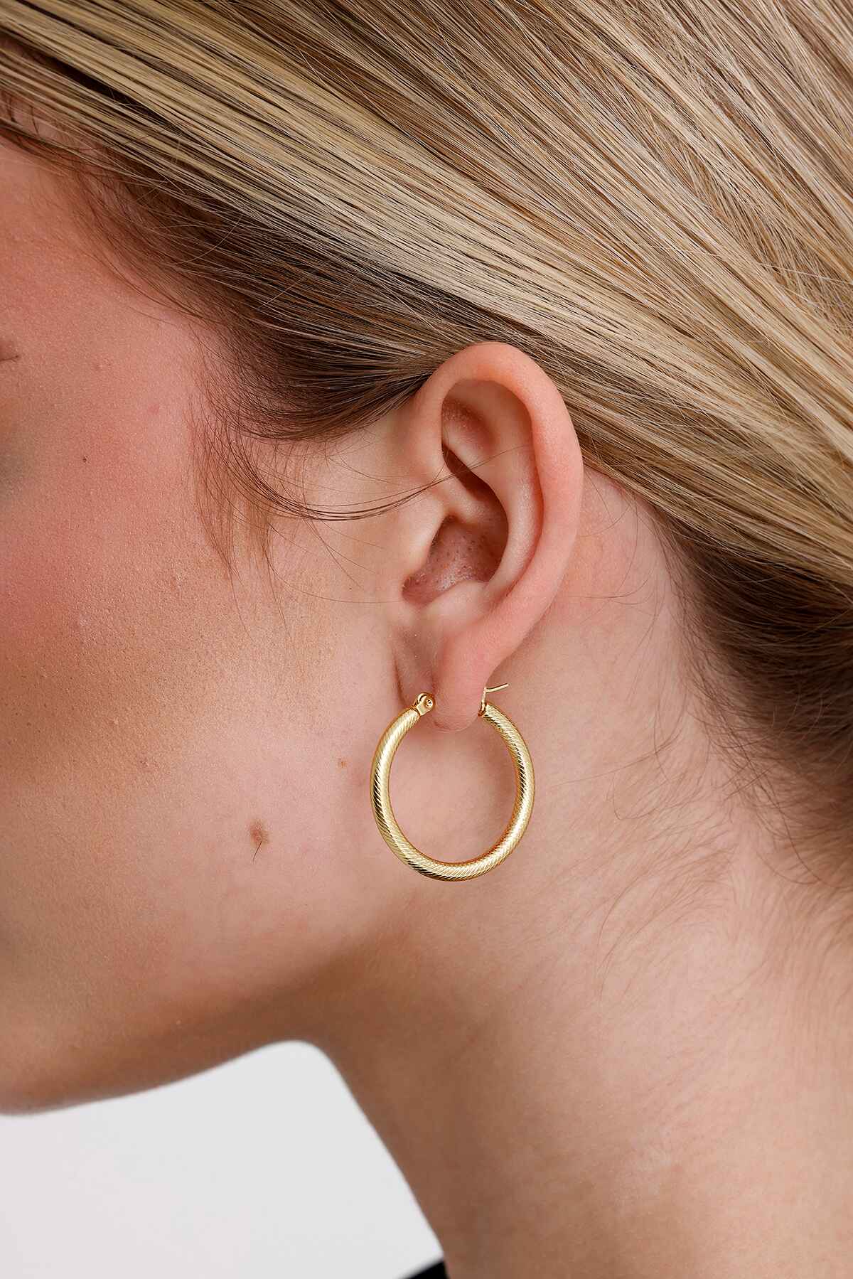 Elements Model Gold Altın Kaplama Küpe