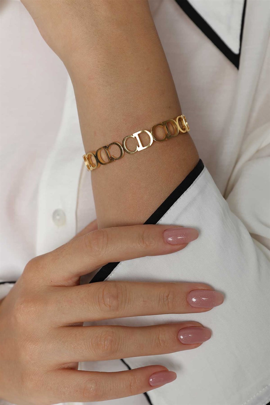 CD Geçiş Model Gold Altın Kaplama Bileklik