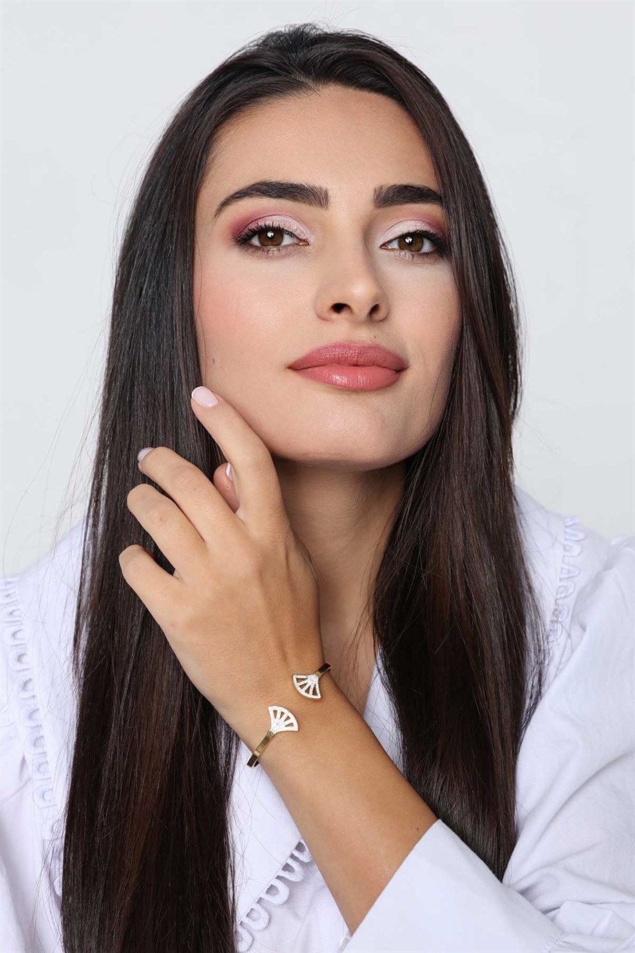 Çift Taç Model Gold Altın Kaplama Bileklik