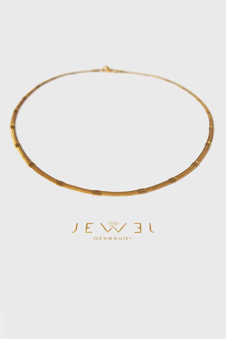 Kesik İtalyan Zincir Gold Altın Kaplama Kolye