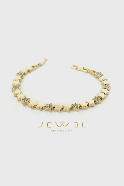 Sıralı Yıldız Gold Bileklik