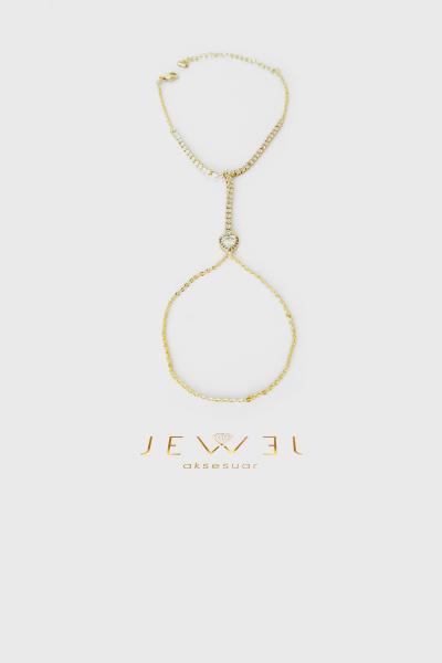 Sevgi Taşı Kristal Detay Gold Şahmeran