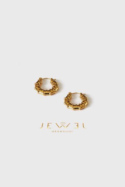 Sarmal Detaylı Gold Altın Küpe