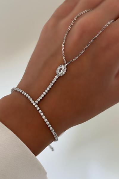 Lumi Kristal Detay Su Yolu Silver Şahmeran