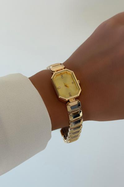 Sarı İç Detaylı Gold Saat