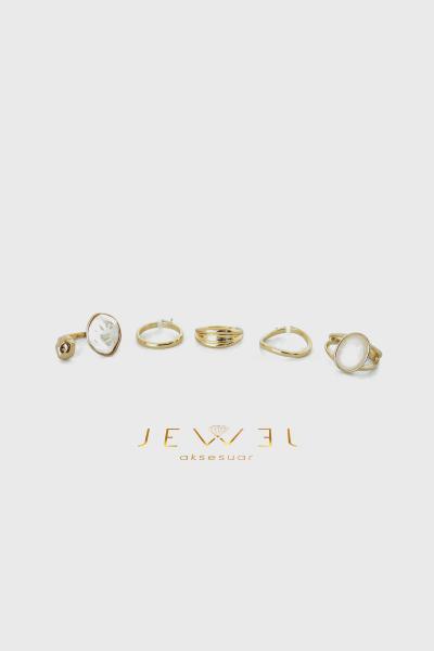Luna Set 5'li Gold Yüzük