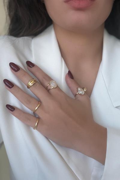Luna Set 5'li Gold Yüzük