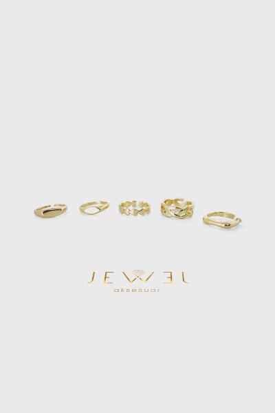 Aura Set 5'li Gold Yüzük