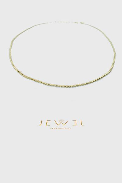 Gold Sıralı Oval Kolye