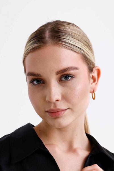 Etienne Büyük Model Gold Altın Kaplama Küpe