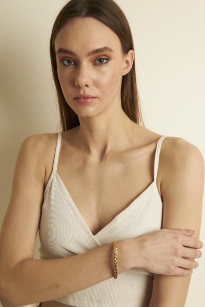 Hasır Model Gold Altın Kaplama Bileklik