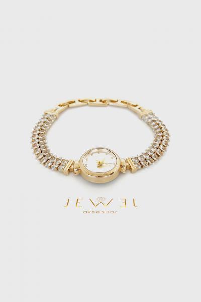 Pırlanta Detaylı Gold Saat