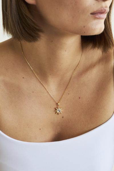 Pearl Sun Model Gold Altın Kaplama Kolye