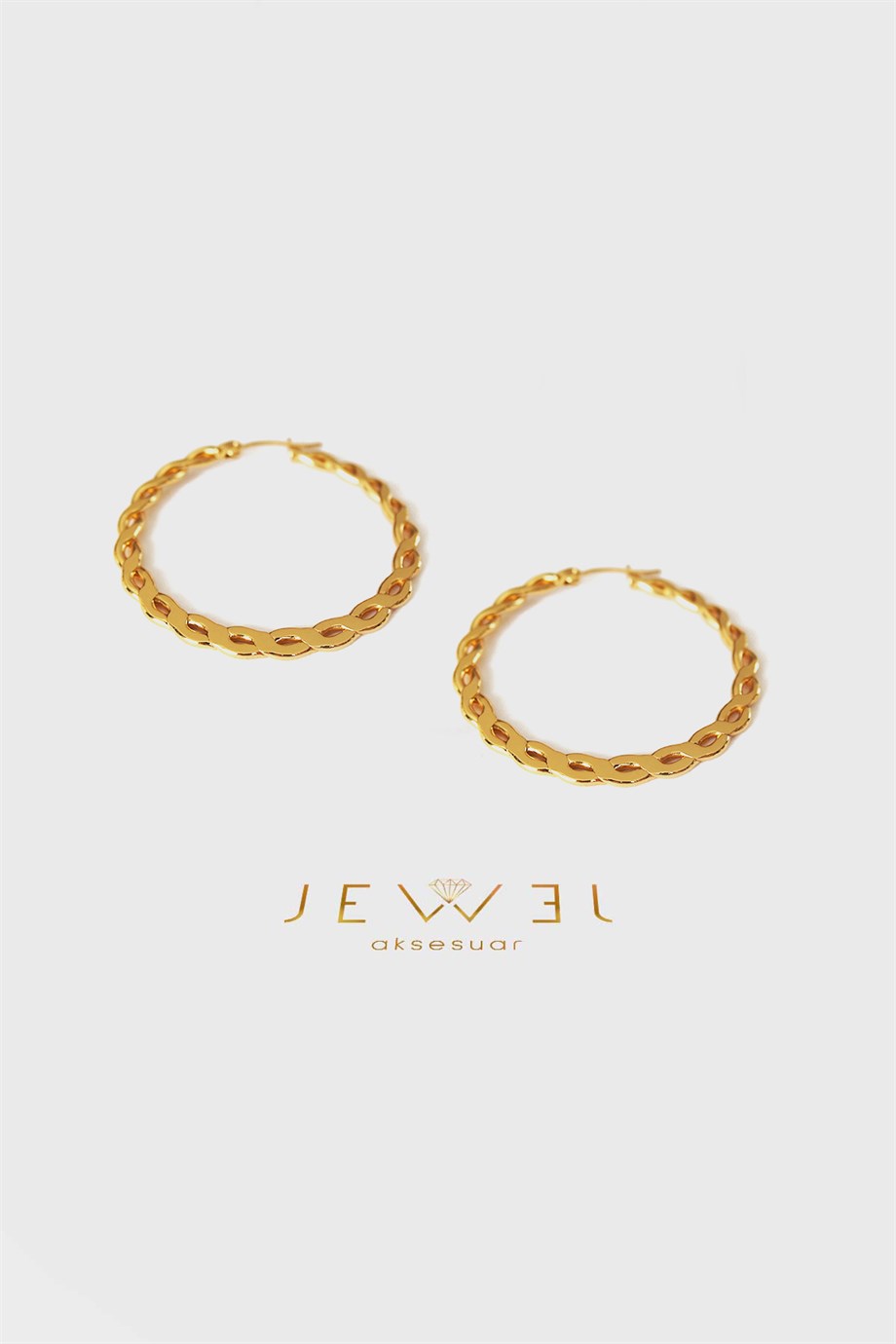 Wicker Processing Model Gold Altın Kaplama Küpe